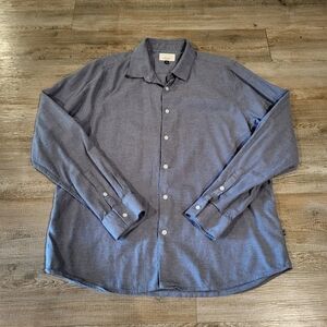 Civil Society Regular Fit Long Sleeve Button Up Twill Knitted Shirt Mens Size XL